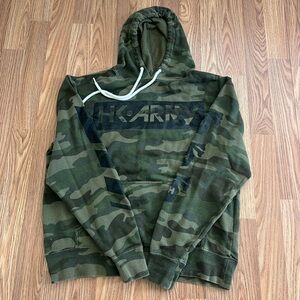HK Army Camouflage Sweatshirt Green Black Paintball Hunting Hoodie men’s medium